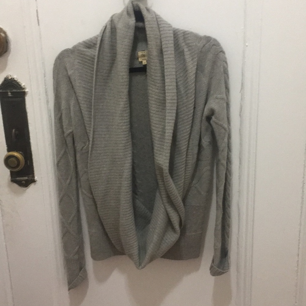 Cashmere Gray swoop neck sweater